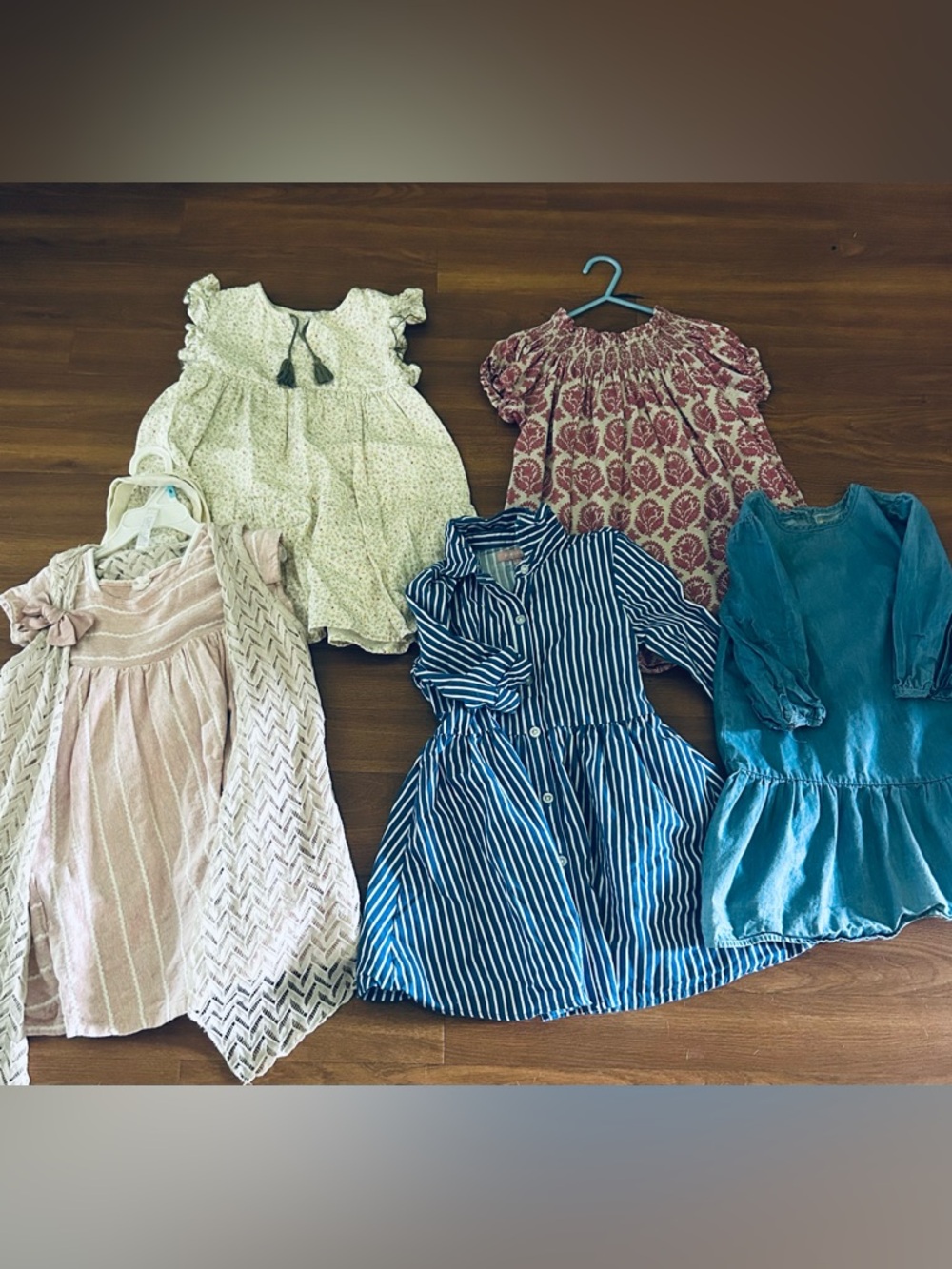 Assorted Girls' Sz 4-5 Dresses - Blue Striped Dusty Rose Cream floral The Rack